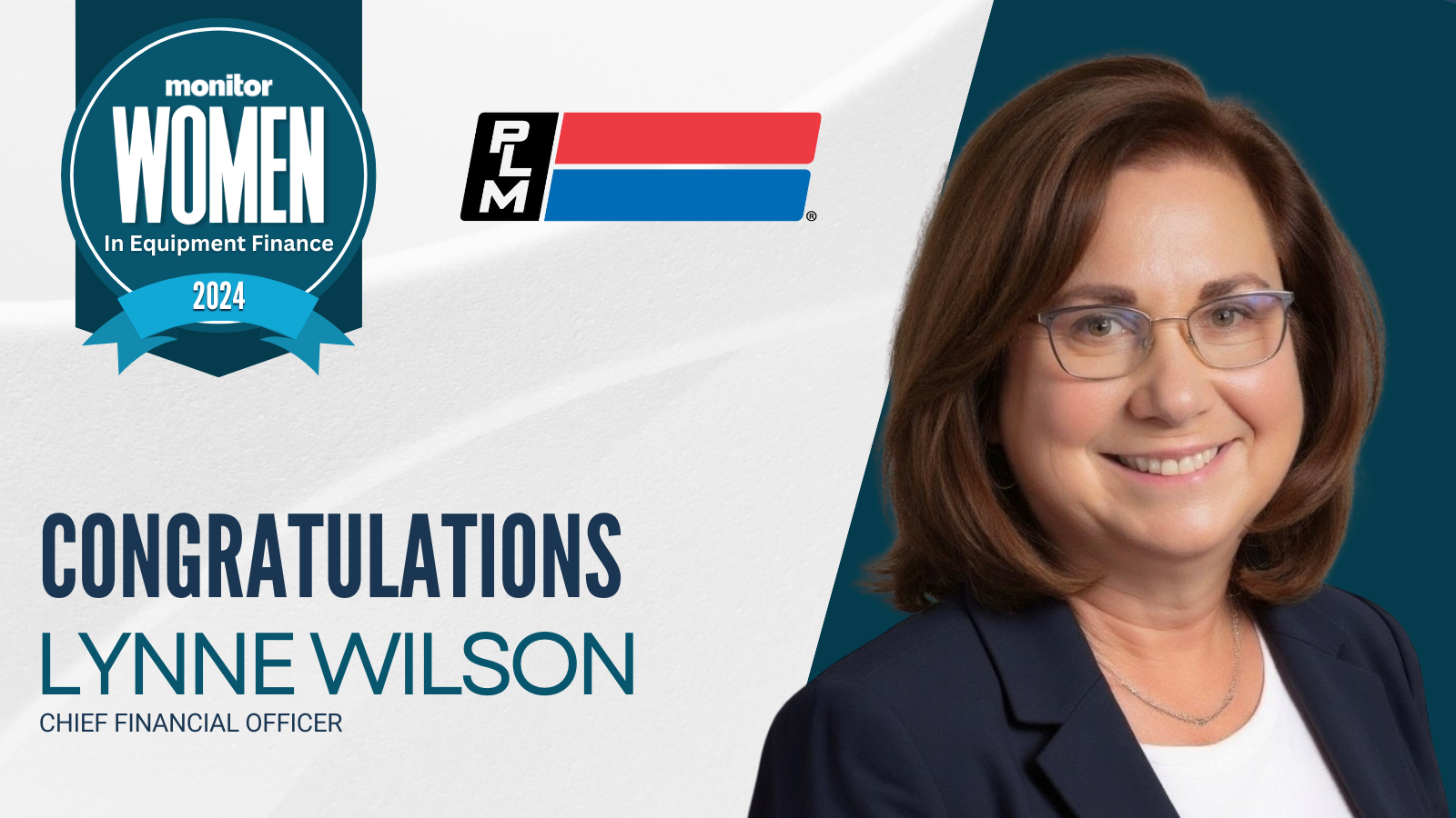 Lynne Wilson, CFO, PLM Fleet wins Monitor Daily's Top Women in Equipment Finance.